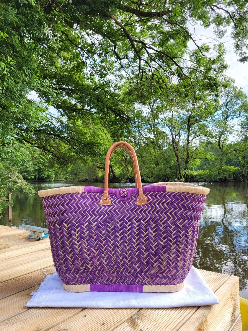 Grands paniers en paille tressée