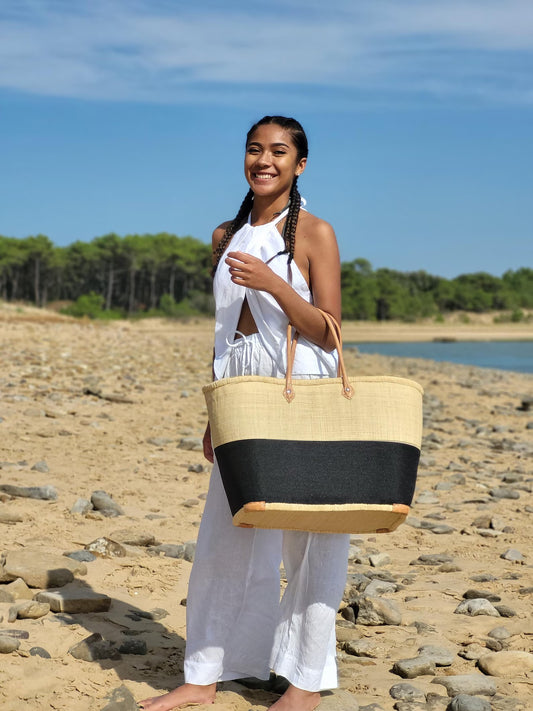 Panier tressé bi-color