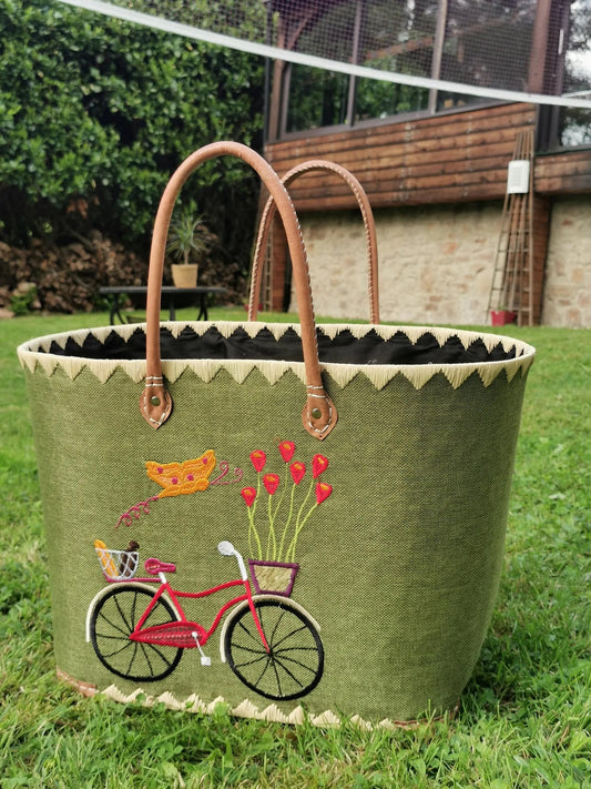 Panier tournée fleurie