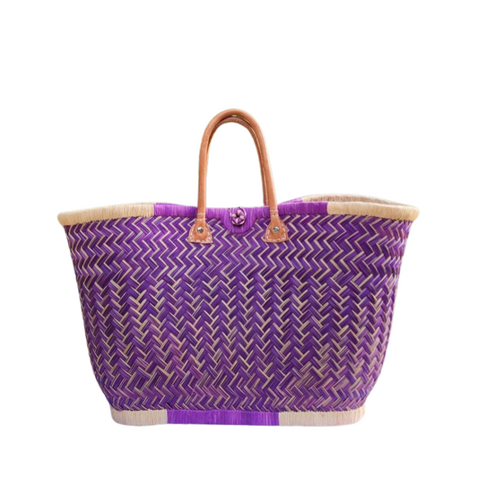 Grands paniers en paille tressée