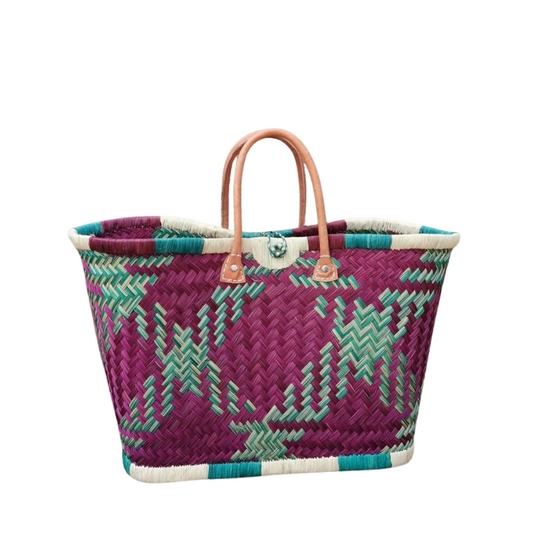 Paniers colorés en raphia