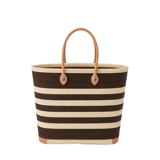 Panier de plage à rayures