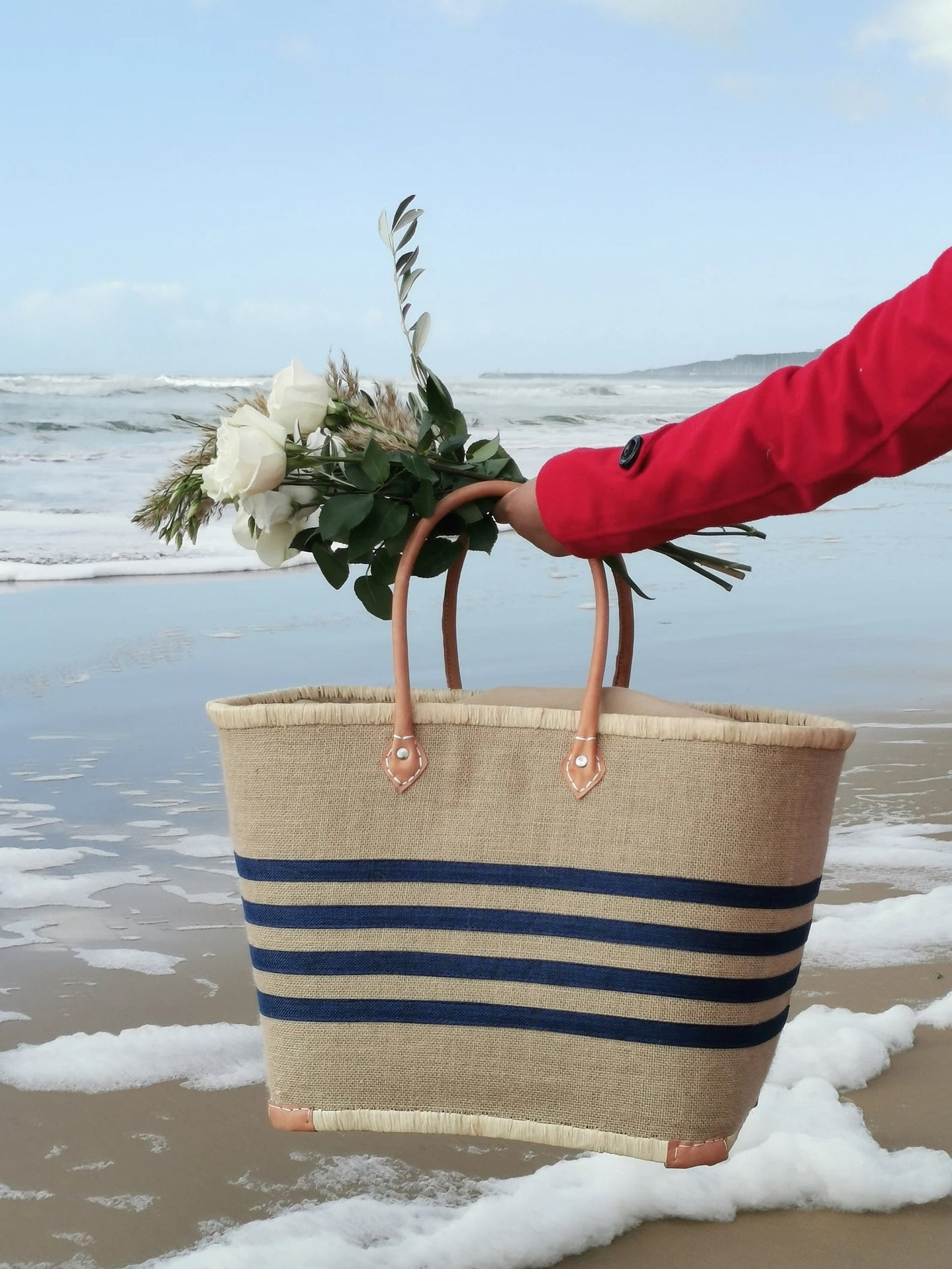 Panier rayures océanes