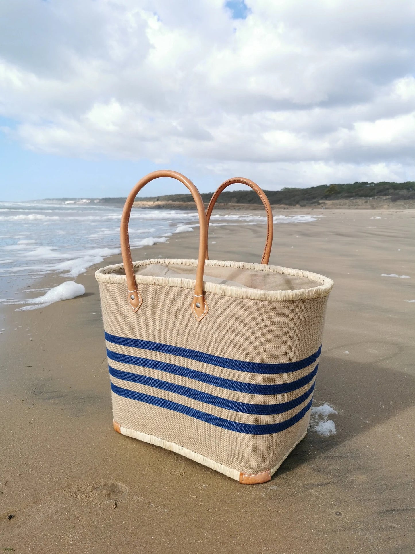 Panier rayures océanes