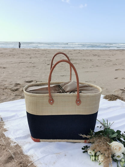 Panier tressé bi-color