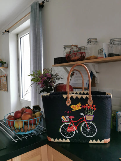 Panier tournée fleurie