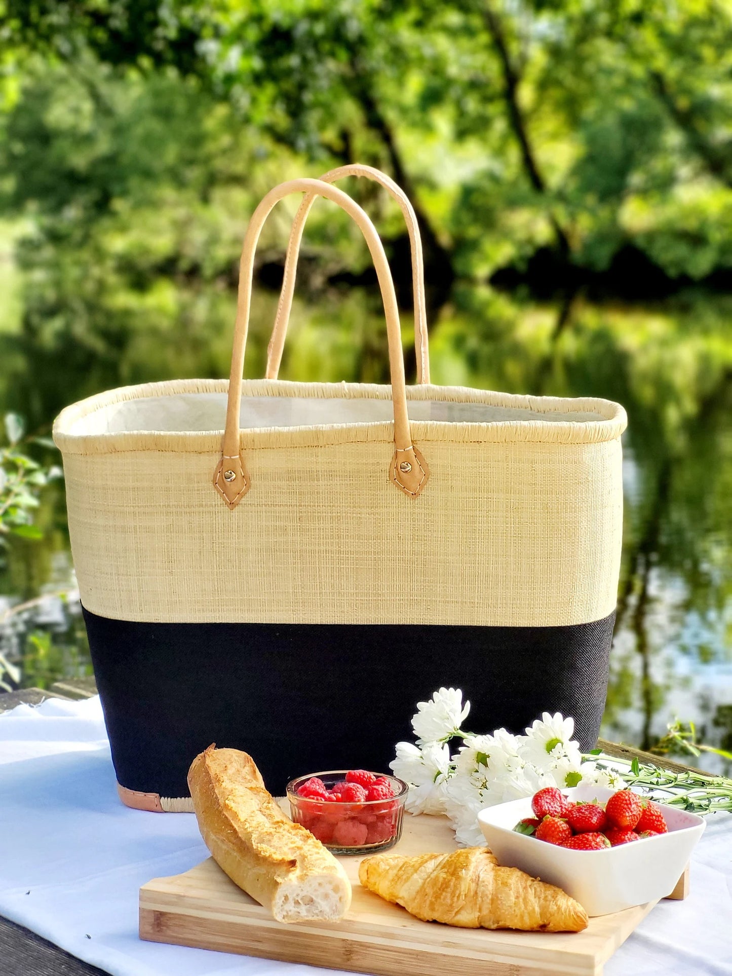 Panier tressés bi-color