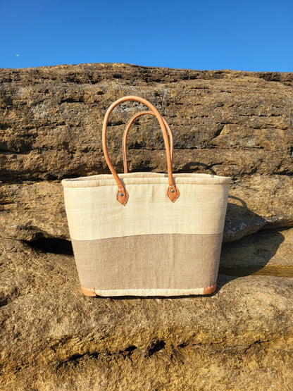 Panier tressé bi-color