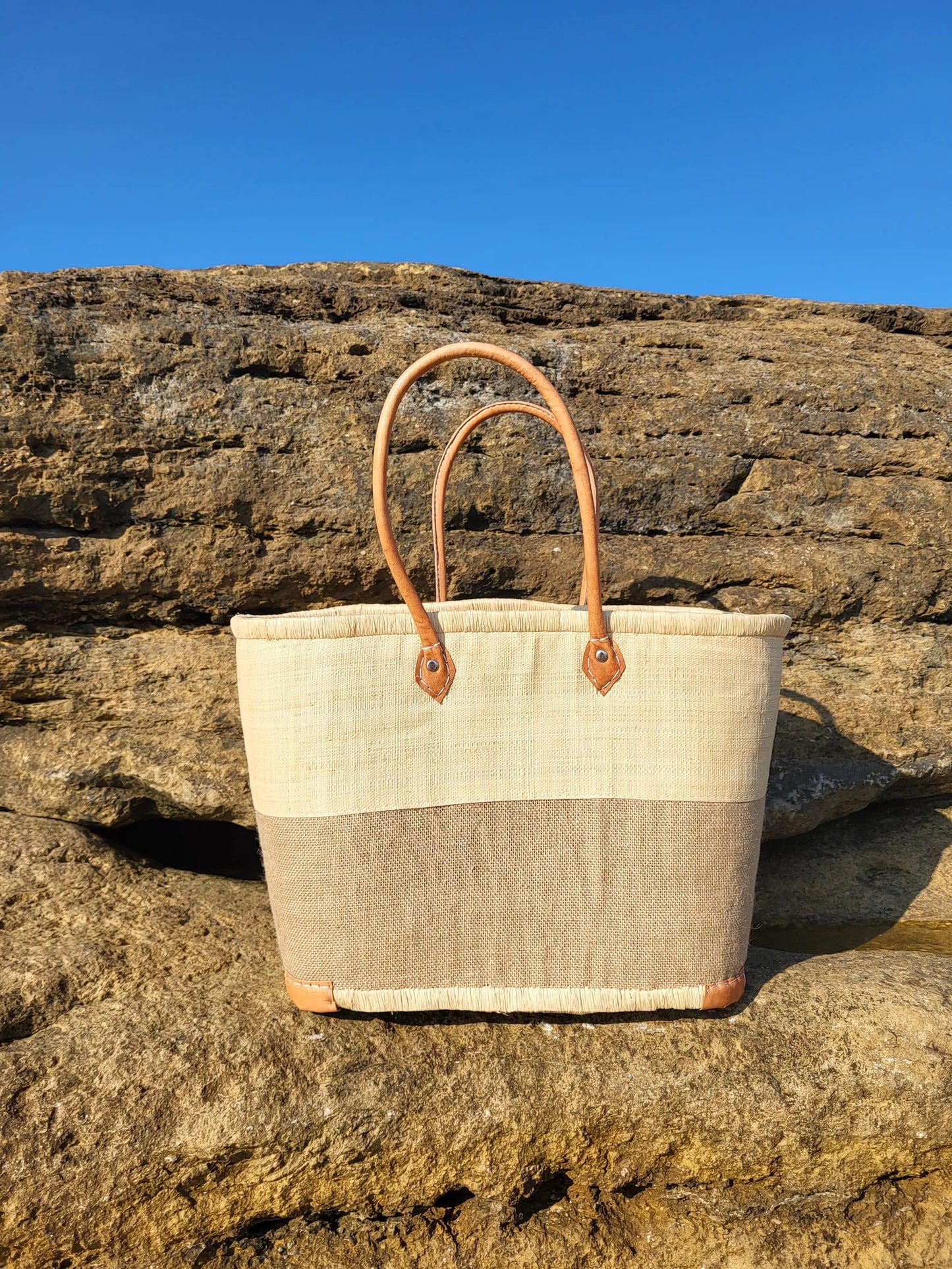 Panier tressés bi-color