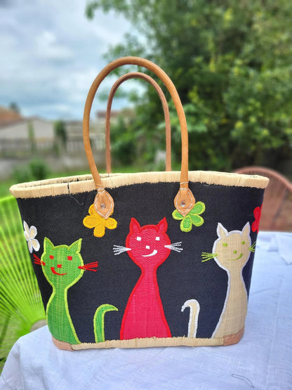 Panier chats bohème